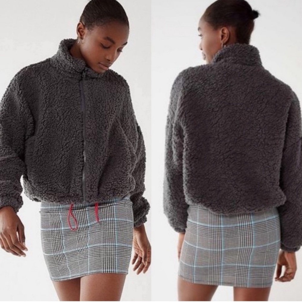 Urban Outfitters Will Fuzzy Sherpa Cropped Jacket